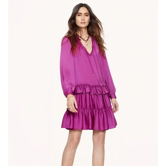 rebecca minkoff pink dress Pink Scalloped Dress  Enchanting Elegance